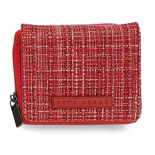 Pepe Jeans Oana Portfel Czerwony 10x8x3 cms Poliester z syntetyczną skórą, Czerwony, Billetero con Monedero, Portfel z portfelem - Portfele - miniaturka - grafika 1