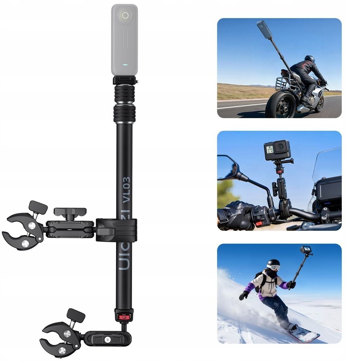 Selfie stick Ulanzi Wysięgnik Magic Arm Kij Selfie Uchwyt Statyw Rower Motor 1/4
