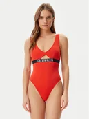 Stroje kąpielowe - Calvin Klein Swimwear Strój kąpielowy KW0KW02746 Czerwony - miniaturka - grafika 1