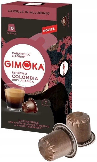 Gimoka Nespresso Colombia 100% arabica kawa w kapsułkach 10 kapsułek