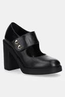 Czółenka - Love Moschino czółenka skórzane kolor czarny na słupku JA1043AG0NIA0000 - miniaturka - grafika 1