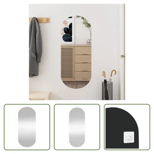 The Living Store Lustro ścienne 30x70 cm szklane owalne - Lustra - miniaturka - grafika 1