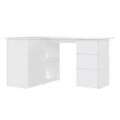 Biurka - vidaXL Biurko vidaXL Biurko narożne białe 145x100x76 cm płyta wiórowa 801089 - miniaturka - grafika 1