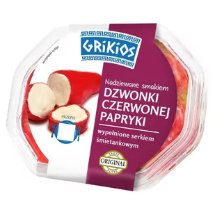 Grikios Dzwonki czerwonej papryki wypełnione serkiem śmietankowym 200 g - Mieszanki warzywne, sałatki - miniaturka - grafika 1