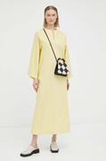 Sukienki - By Malene Birger sukienka bawełniana kolor żółty maxi oversize - miniaturka - grafika 1