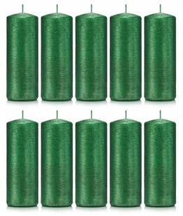 Świece ozdobne zielone walec kokon 10/4 zestaw 10 - Świece - miniaturka - grafika 1