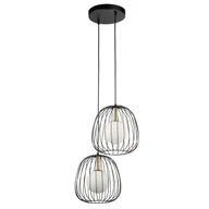 Lampy sufitowe - Druciana lampa zwisająca Bell 40728 Sigma do kuchni czarna złota - miniaturka - grafika 1