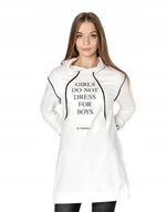 Bluzy damskie - Długa Bluza Damska Tunika Bawełniana 11850-2 r S - miniaturka - grafika 1