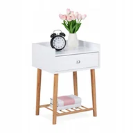 Szafki nocne - Szafka nocna z szufladą biała - miniaturka - grafika 1