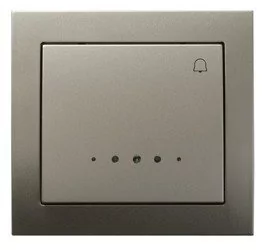 Ospel Kier satyna łącznik zwierny dzwonek z podświetleniem ŁP-6WS/45 ŁP-6WS/45 - Wyłączniki światła i elektryczne - miniaturka - grafika 1