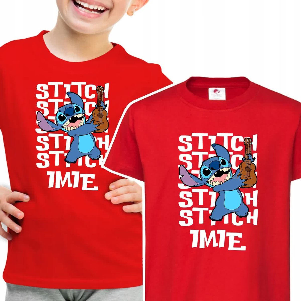 Koszulka Dziecięca 146-152 Lilo i Stitch Czerw Wz