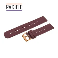 Akcesoria do zegarków - Pasek uniwersalny 20 mm silikonowy bordowy, różowozłota zapinka + teleskopy, U27 - miniaturka - grafika 1