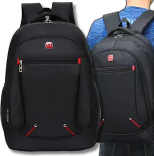 Czarny męski plecak sportowy pojemny duży torba na laptopa ramię - Torby na laptopy - miniaturka - grafika 1