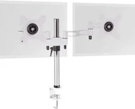 Uchwyty do monitorów - Duronic DM352 WE Uchwyt do dwóch monitorów biały | VESA 75 lub 100 | harmonijkowy| wieszak ramię | maks. 8 kg | na 2 monitory |stojak | regulacja mo.. - miniaturka - grafika 1