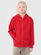 Bluzy dla chłopców - 4F Bluza dresowa rozpinana z kapturem chłopięca - czerwona 122 (6-7 lat) - miniaturka - grafika 1