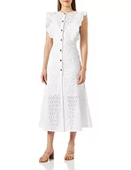 Sukienki - PINKO Damska luźna sukienka bawełniana z haftem, Z04_biały okular, 40 - miniaturka - grafika 1