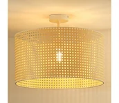 Lampy sufitowe - Duolla - Żyrandol natynkowy ROLLER RATTAN 1xE27/15W/230V śr. 45 cm beżowy - miniaturka - grafika 1