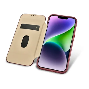 iCarer CE Premium Leather Folio Case skórzane etui iPhone 14 z klapką magnetyczne MagSafe czerwony (WMI14220713-RD) - Etui i futerały do telefonów - miniaturka - grafika 17