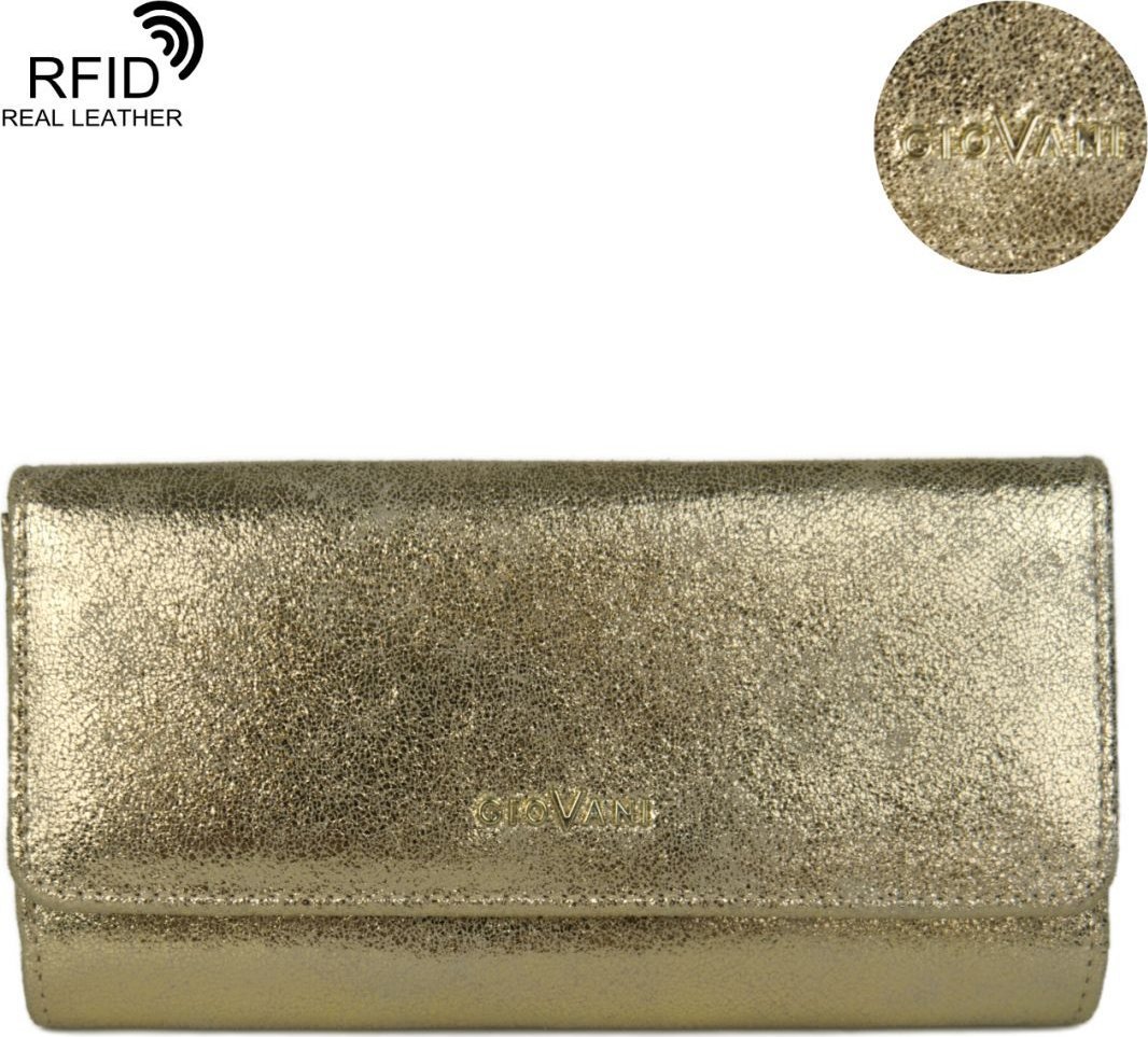 Giovani Duży złoty portfel damski olympia - giovani rfid