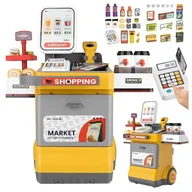 Zabawy w naśladowanie dorosłych - Sklep dla Dzieci Supermarket Kawiarnia Cukiernia Kasa Skaner 48 elementów - miniaturka - grafika 1