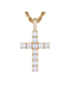 ICED STUFF Zawieszka Diamond Cross Złoty - Naszyjniki męskie - miniaturka - grafika 1