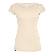 Koszulki i topy damskie - SALEWA Puez Melange Dry T-shirt damski, Oatmeal Melange, XXS - miniaturka - grafika 1