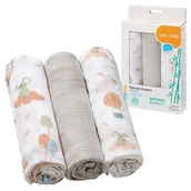Pieluchy - Babyono Naturalne Pieluszki Z Włókien Bambusa Szare 3 Szt. 3-Pak - miniaturka - grafika 1