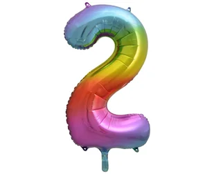 GoDan Balon foliowy cyfra 2 34&quot; tęczowy HS-C34T2 - Balony i akcesoria - miniaturka - grafika 2