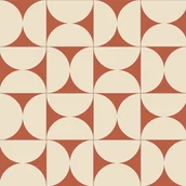 Dywany - Dywan winylowy retro terakota 66x100 cm - PVC antypoślizgowy, gładki nadruk, winylowy dywan do kuchni lub salonu, zmywalny - miniaturka - grafika 1