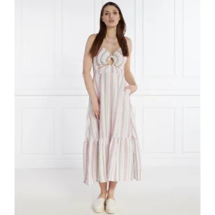 Pepe Jeans London Lniana sukienka DIANA - Sukienki - miniaturka - grafika 1