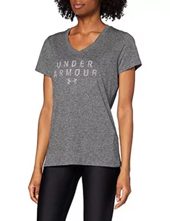 Koszulki i topy damskie - Under Armour Tech SSV Graphic koszulka damska z krótkim rękawem, szara, LG - grafika 1