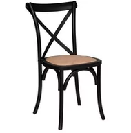 Krzesła - Krzesło Vintage drewniane z plecionką wiedeńską czarne - miniaturka - grafika 1