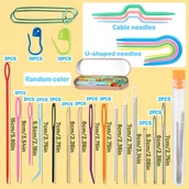 Inne - TEMU 1 Zestaw mieszanych kolorów igieł do przędzy - igły do ​​cerowania i tępe igły z dużym oczkiem z wygiętą igłą gobelinową, igły do ​​robienia na - miniaturka - grafika 1