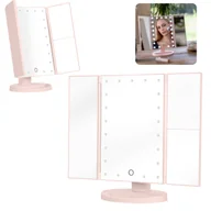 Lusterka do makijażu - Lusterko do makijażu Humanas HS-ML04 z podświetleniem LED - różowe - miniaturka - grafika 1