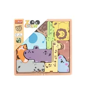 Układanki dla dzieci - zabawka drewniana - zoo crew trefl - miniaturka - grafika 1