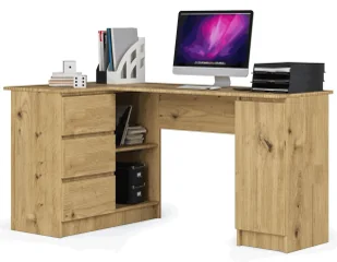 Elior Narożne Biurko Lewostronne Z Szufladami Dąb Artisan A9-D21 - Biurka Elior Narożne Biurko Lewostronne Z Szufladami Dąb Artisan A9-D21 - Biurka - miniaturka - grafika 1