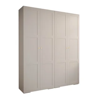 Szafa garderoba ubraniowa z półkami MANHATTAN RYFEL 10 - 2SZ czarny mat biały mat - Szafy - miniaturka - grafika 1