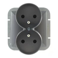 Gniazdka elektryczne - LEDart Opal 2x2P+Z, antracytowe do ramki perła - miniaturka - grafika 1