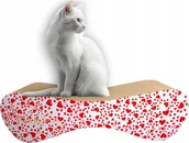 Drapaki dla kotów - Drapak dla kota biały w serca duży MIMI 70x23x24 cm MruuPruu - miniaturka - grafika 1