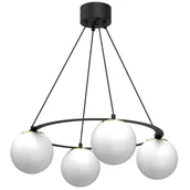 Lampy sufitowe - Czarno-złota lampa wisząca z okrągłymi kloszami LX 5673 z serii BALLO - miniaturka - grafika 1