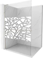 Ścianki i drzwi prysznicowe - Mexen Kioto+ L ścianka prysznicowa z półką Walk-in 120 x 200 cm, biały wzór, nikiel szczotkowany - 800-120-123-97-85 - miniaturka - grafika 1