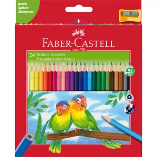 Faber-Castell Kredki trójkątne 24 kolory Eco z temperówką - Przybory szkolne - miniaturka - grafika 2