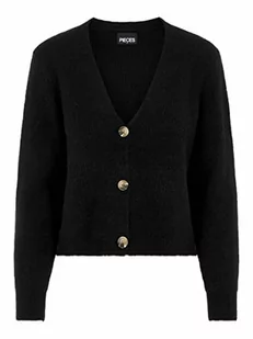 Pieces Damski sweter z dzianiny Pcellen Ls Noos Bc, Czarny, M - Swetry damskie - miniaturka - grafika 1
