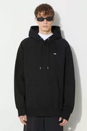 Bluzy męskie - Wood Wood bluza bawełniana Essential fred classic hoodie męska kolor czarny z kapturem gładka 20005602.2493 - miniaturka - grafika 1