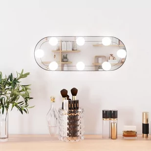 vidaXL Lustro ścienne z LED, 15x40 cm, szklane, owalne - Lustra - miniaturka - grafika 1