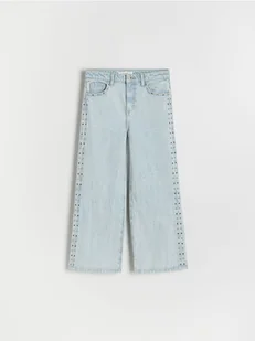 Reserved - Jeansy wide leg z jetami - niebieski - Spodnie i spodenki dla dziewczynek - miniaturka - grafika 1