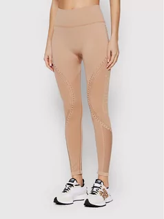 Spodnie damskie - Calvin Klein Performance Legginsy 00GWS2L612 Beżowy Slim Fit - grafika 1