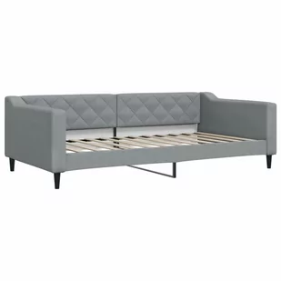 Sofa z materacem do spania, jasnoszara, 100x200 cm, tkanina Lumarko! - Łóżka - miniaturka - grafika 4