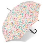 Parasole - Benetton 59040 parasolka automat parasol damski biały w kolorowe serca - miniaturka - grafika 1