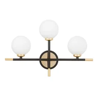 Lampy ścienne - MARSIADA TRIO NEO kinkiet czarno-złoty z mlecznymi kulkami 3xG9 - miniaturka - grafika 1